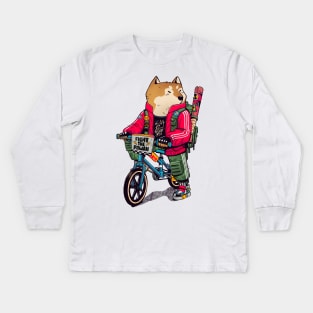 Shiba Inu Style Kids Long Sleeve T-Shirt